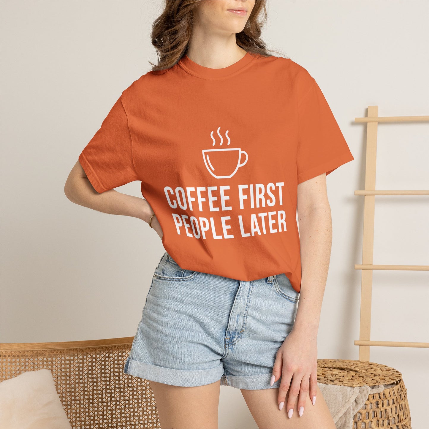 Coffee First People Later T-Shirt — Soft Vintage Tee