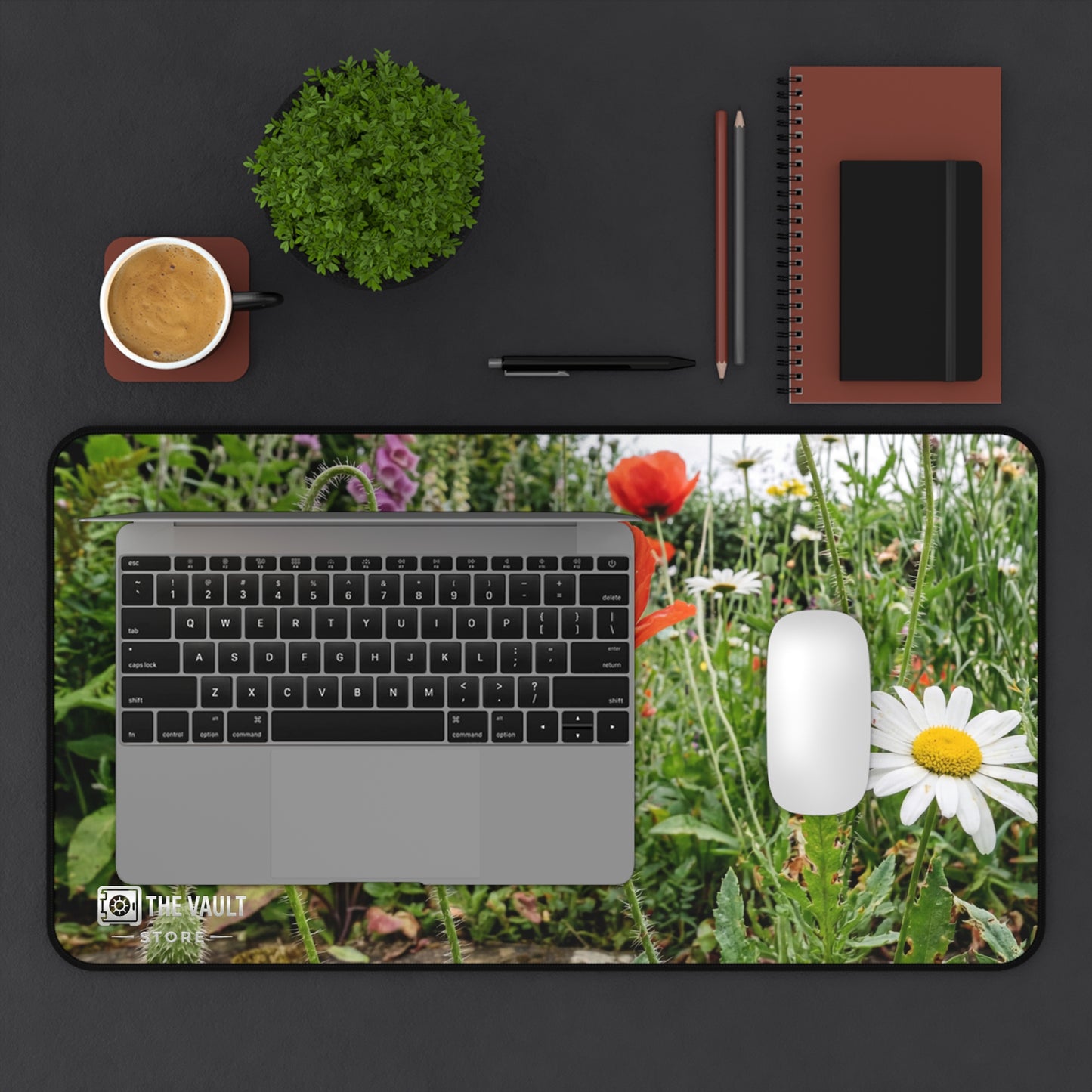 Poppy and Daisy Wildflower Meadow Desk Mat