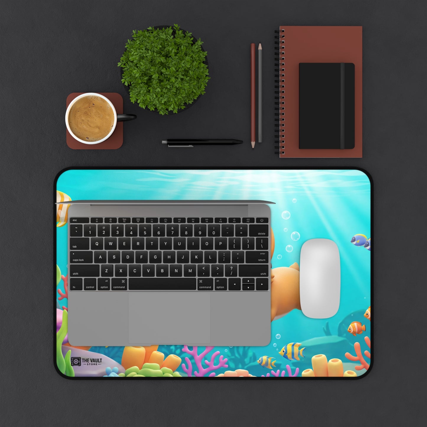 Underwater Corgi Adventure Desk Mat