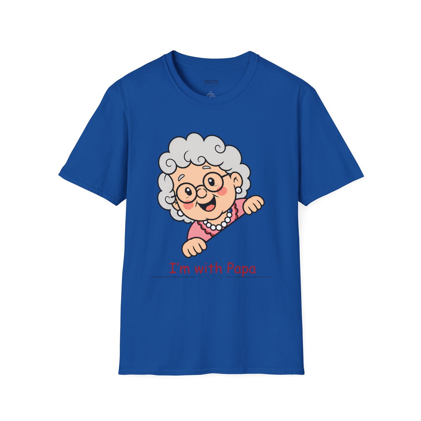 Grandma Cartoon T-Shirt — "I'm with Papa" Cute Family Tee