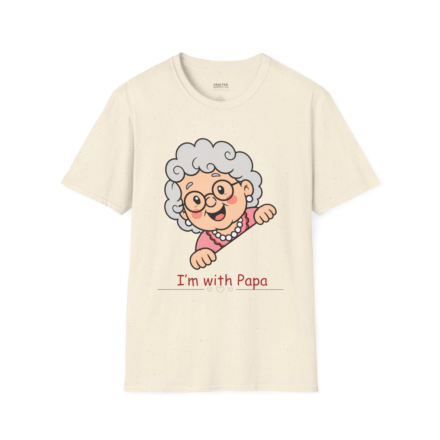 Grandma Cartoon T-Shirt — "I'm with Papa" Cute Family Tee