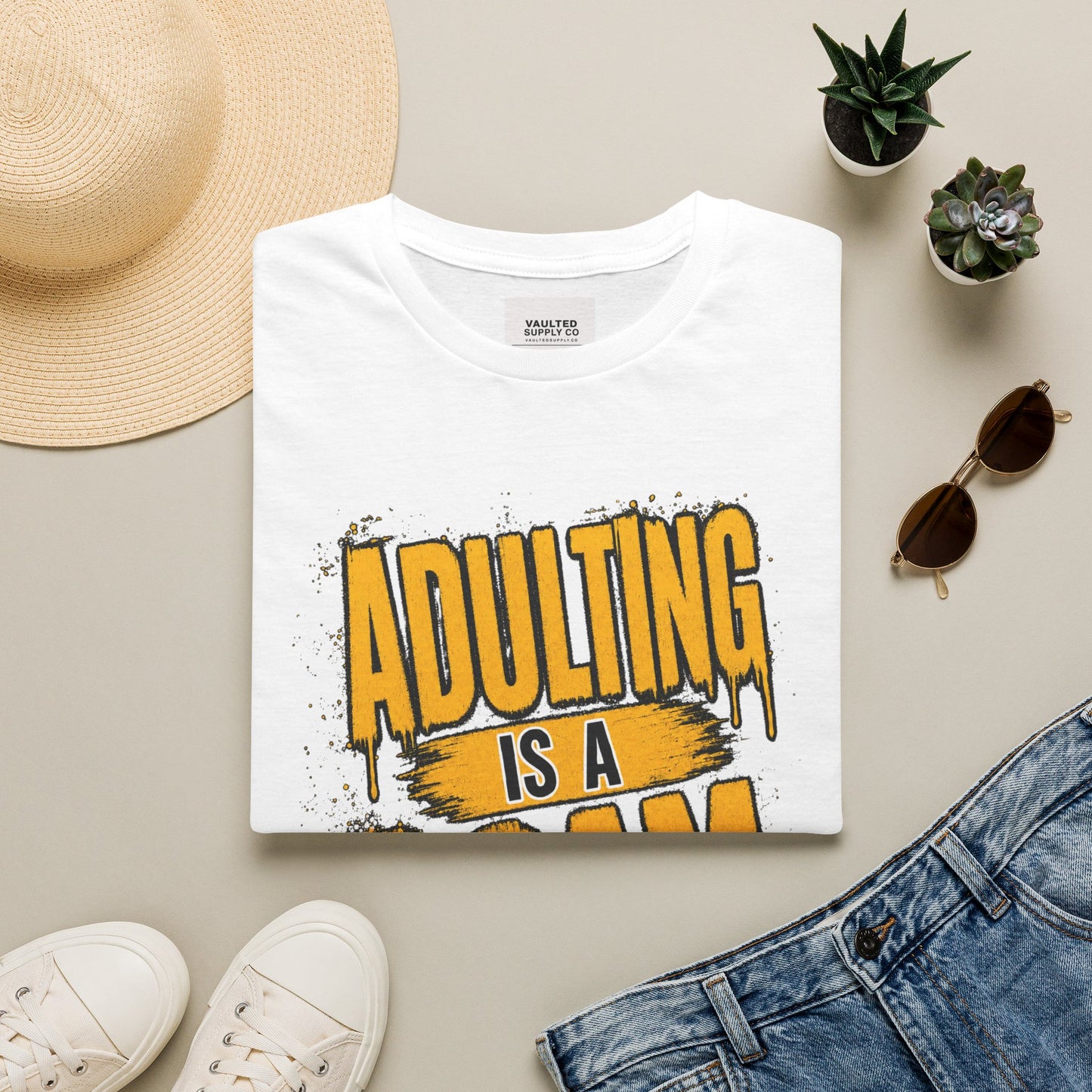 Adulting Is a Scam T-Shirt — Funny Adult Humor Graphic Tee