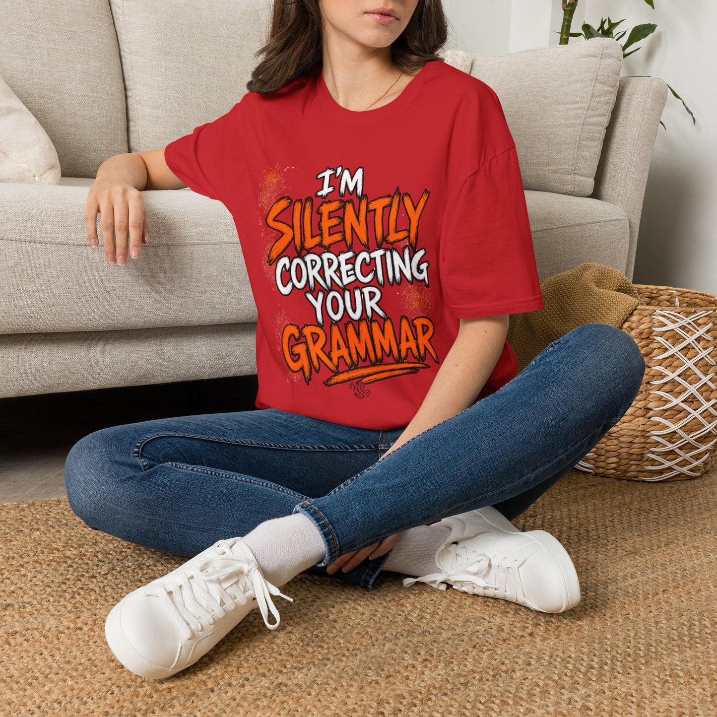 Grammar Humor T-Shirt — "I'm Silently Correcting Your Grammar"
