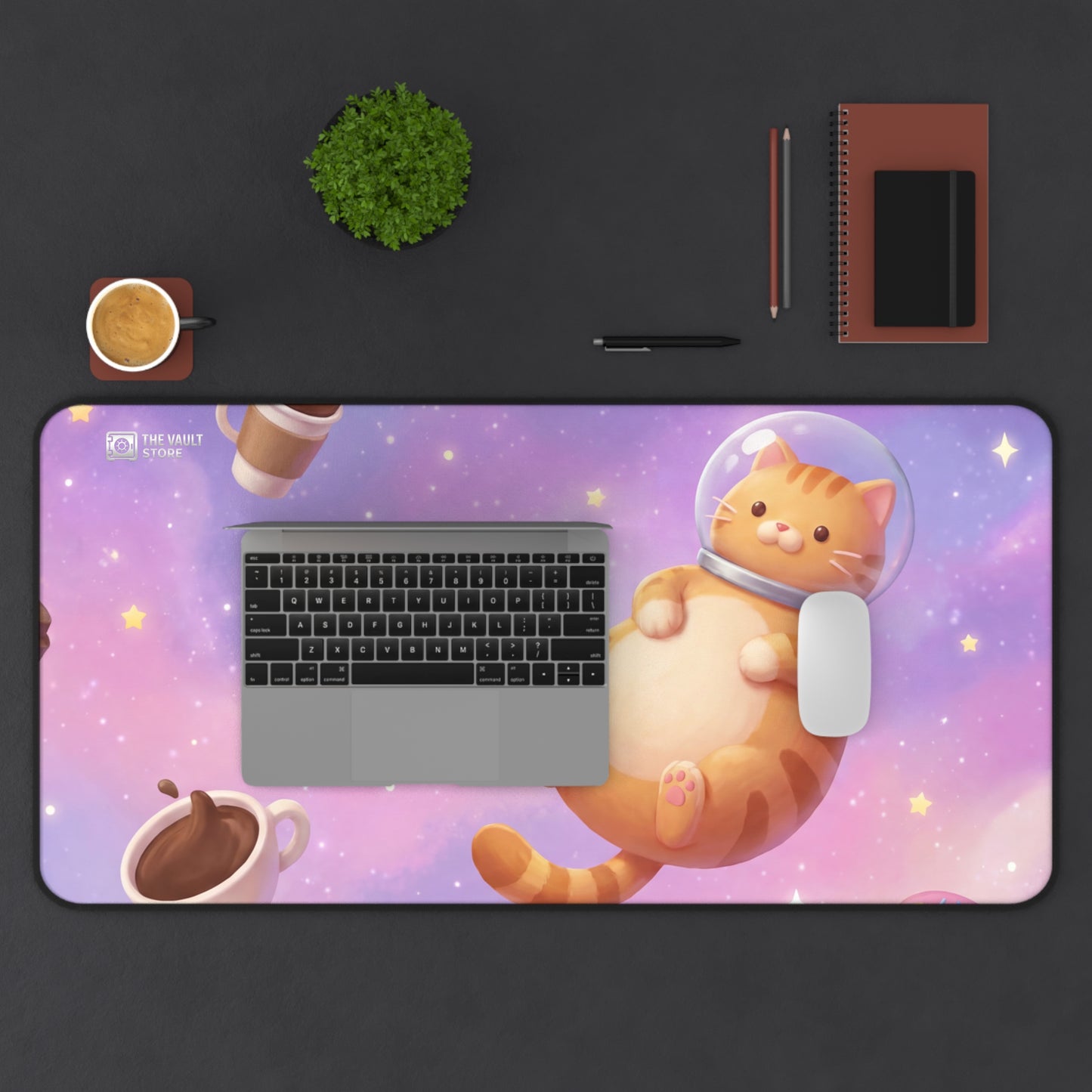 Cosmic Cat Cafe Desk Mat
