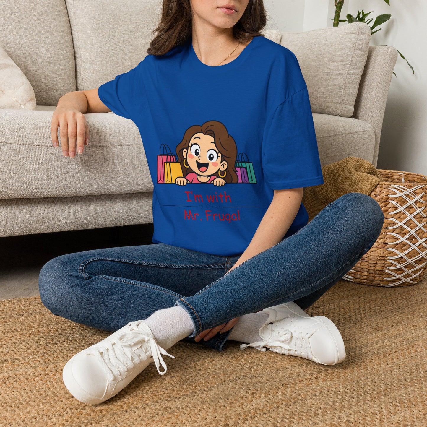 I'm With Mr. Frugal T-Shirt — Cute Shopper Graphic Tee for Bargain Lovers