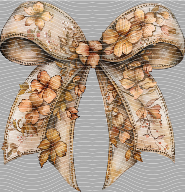 Autumn Floral Bow DTF Transfer