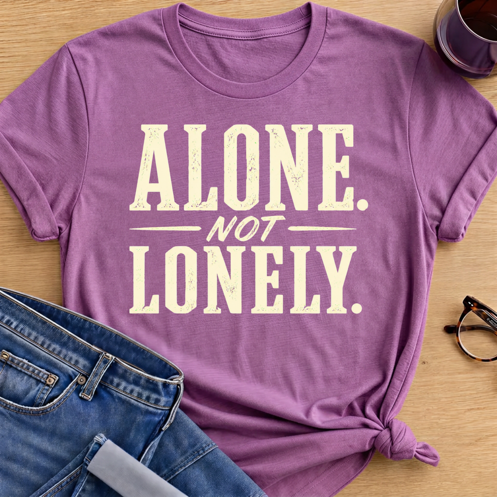 Alone Not Lonely T-Shirt - Heather Radiant Orchid
