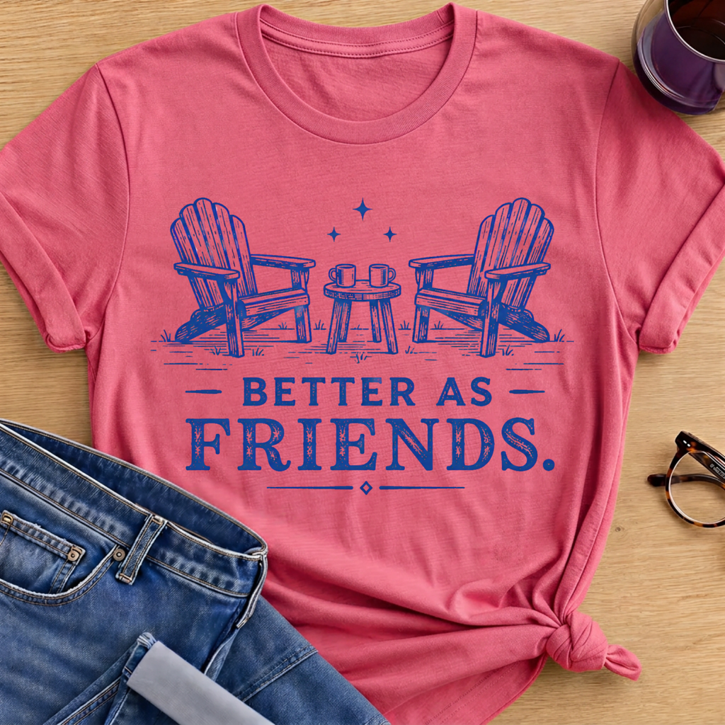 Better as Friends T-Shirt - Coral Silk