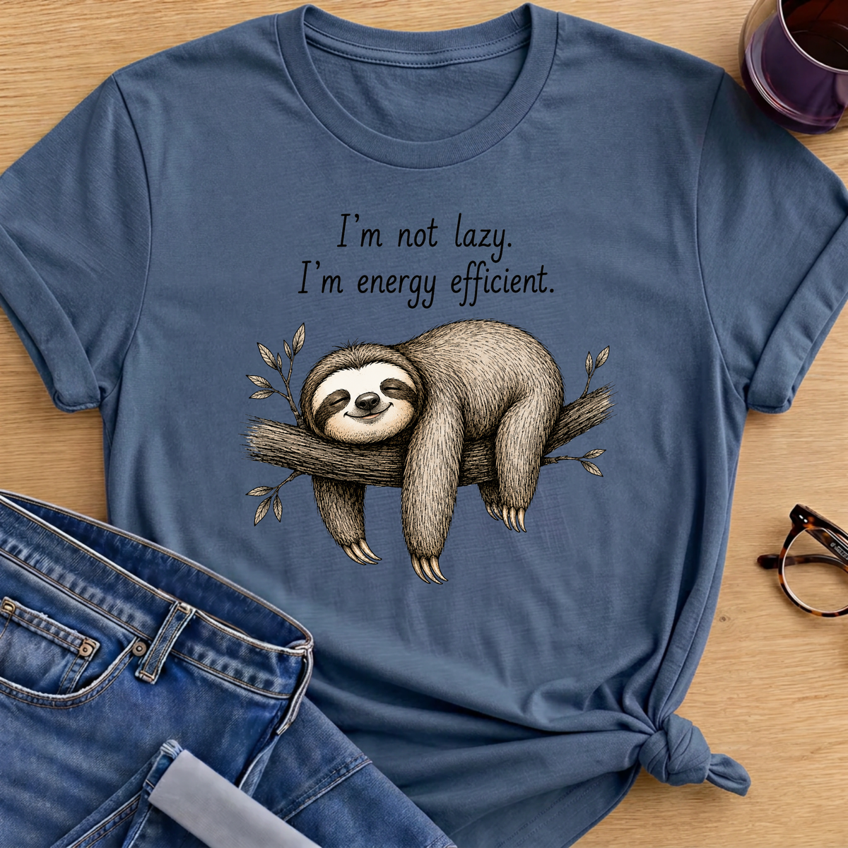 Coffee Priority T-Shirt - Indigo Blue