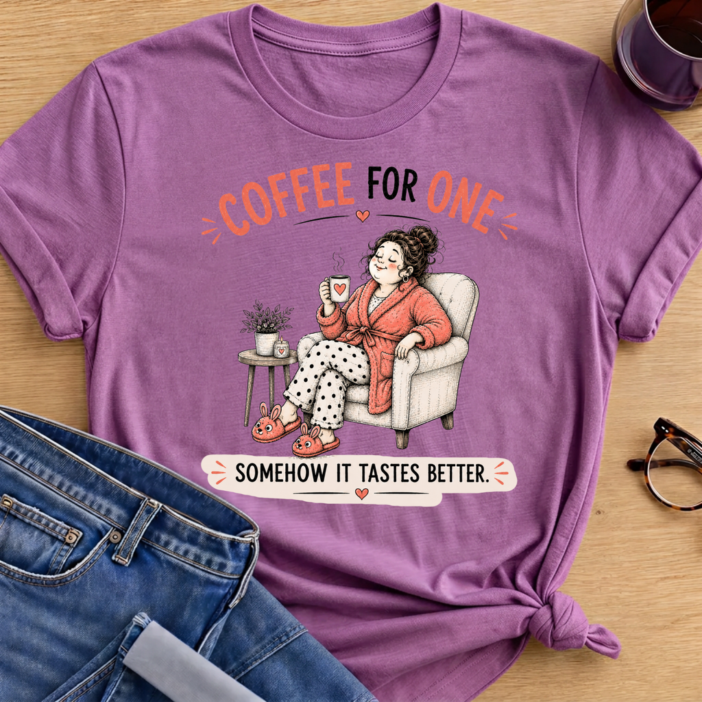 Coffee for One T-Shirt - Heather Radiant Orchid