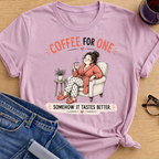 Coffee for One T-Shirt - Light Pink