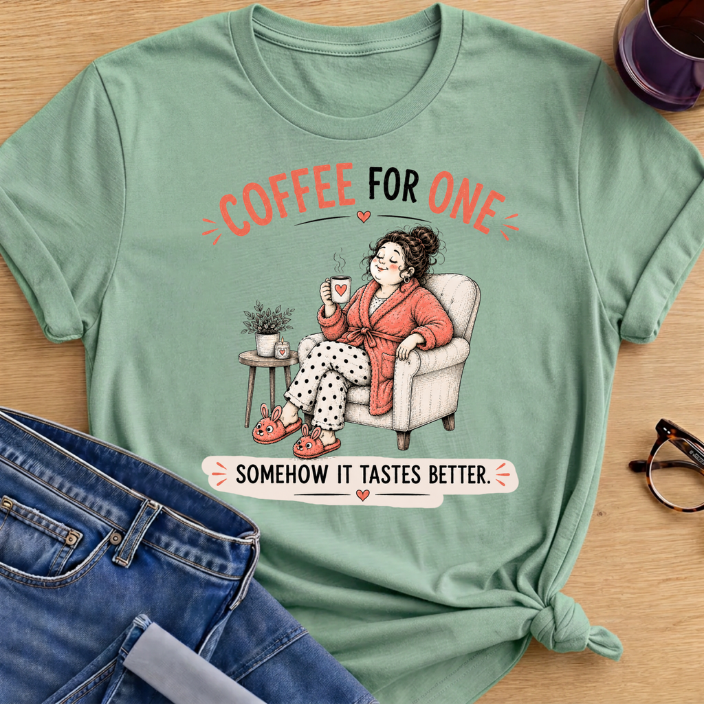 Coffee for One T-Shirt - Mint Green