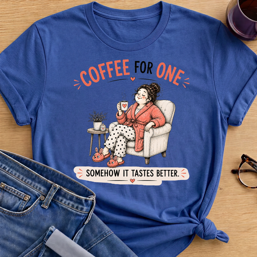 Coffee for One T-Shirt - Royal