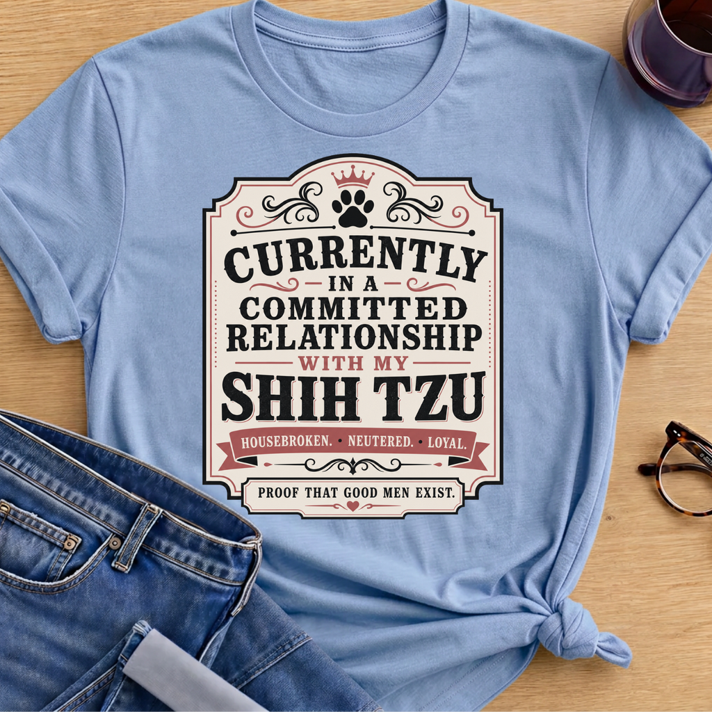 Committed Relationship with My Shih Tzu T-Shirt - Light Blue