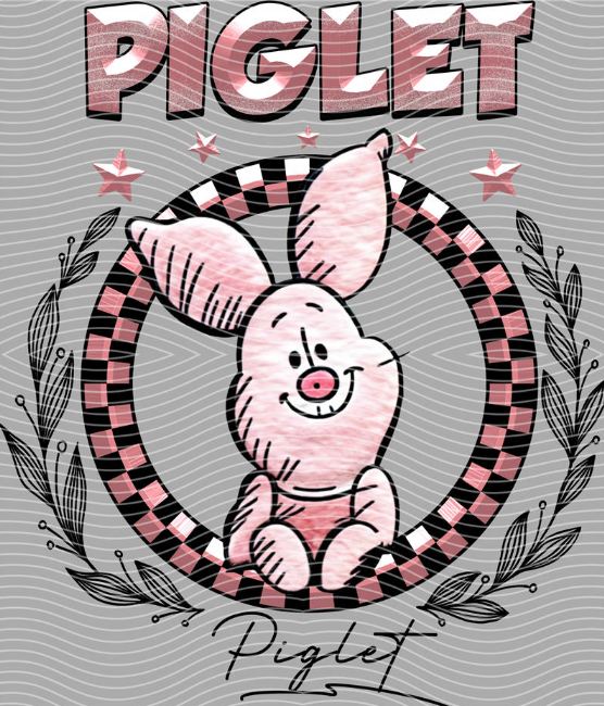 Piglet Varsity DTF Transfer