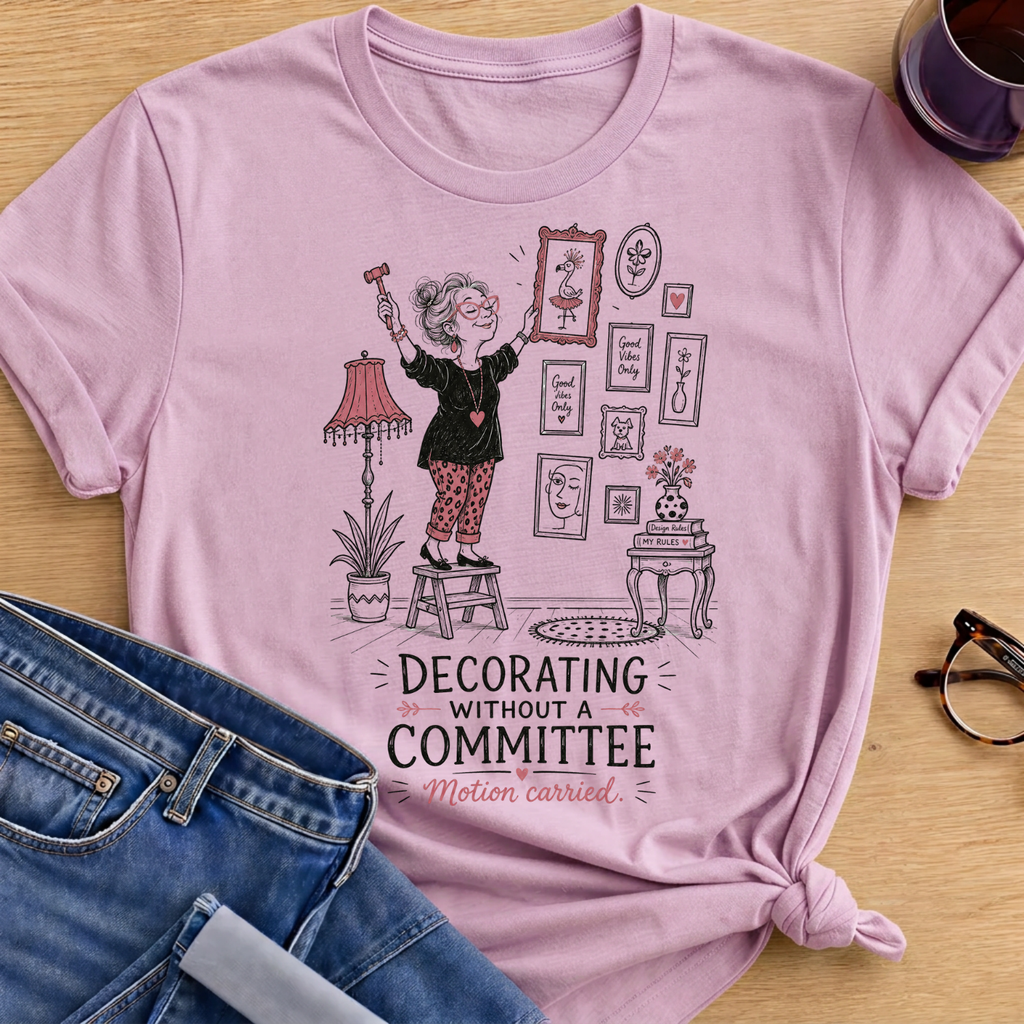 Decorating WithOut a Committee T-Shirt - Light Pink