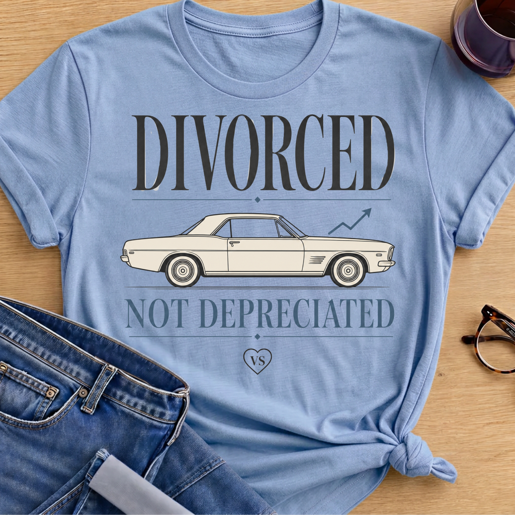 Divorced Not Depreciated T-Shirt - Light Blue