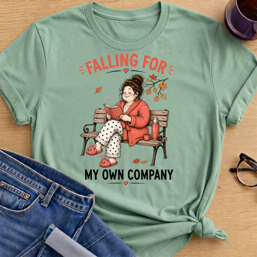 Falling for My Own Company T-Shirt - Mint Green
