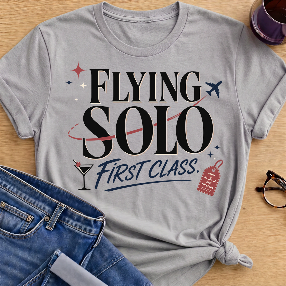 Flying Solo First Class T-Shirt - Sport Grey