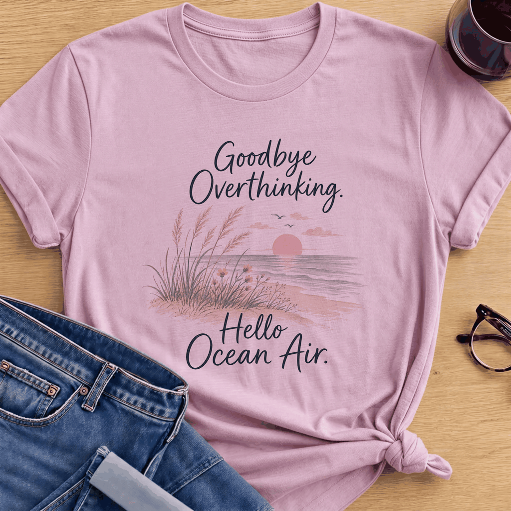 Goodbye Overthinking T-Shirt - Light Pink