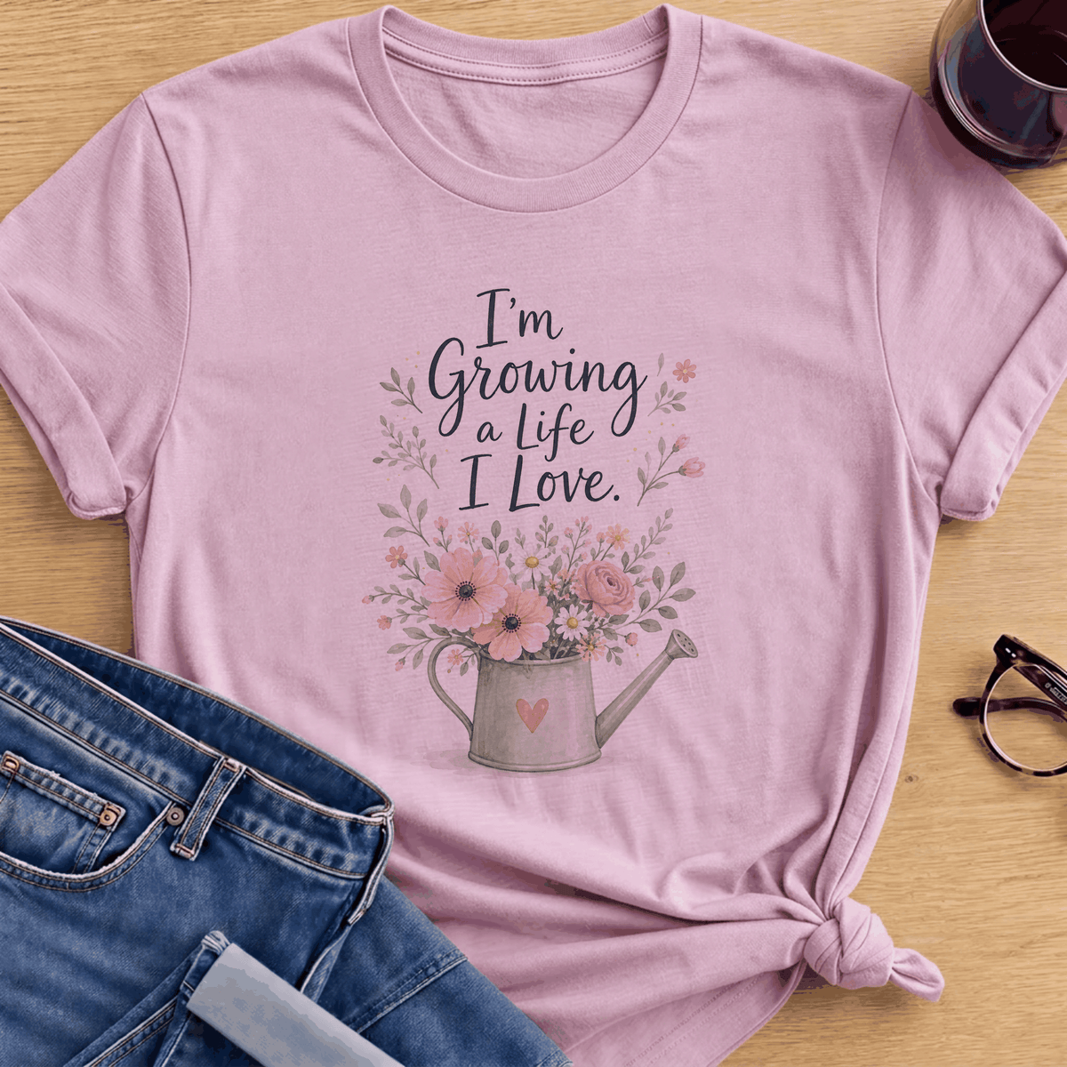 Growing A Life T-Shirt - Light Pink