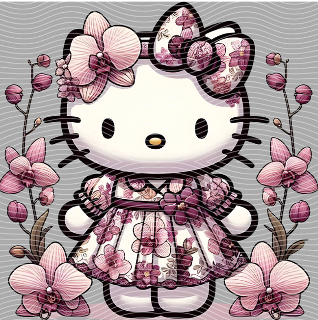 Hello Kitty Orchid Bloom DTF Transfer