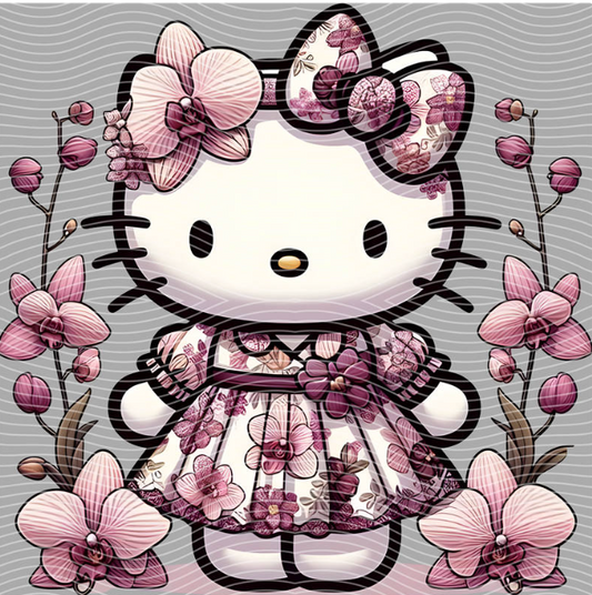 Hello Kitty Orchid Bloom DTF Transfer