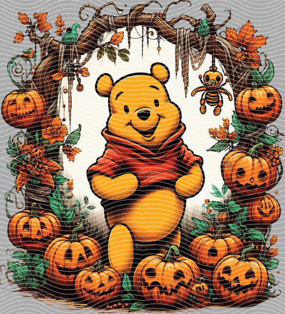 Pooh-O-Lantern Halloween DTF Transfer