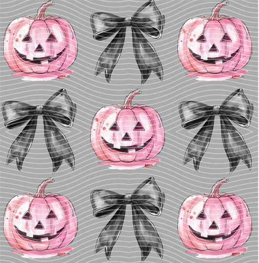 Pink Pumpkins & Bows Halloween DTF Transfer