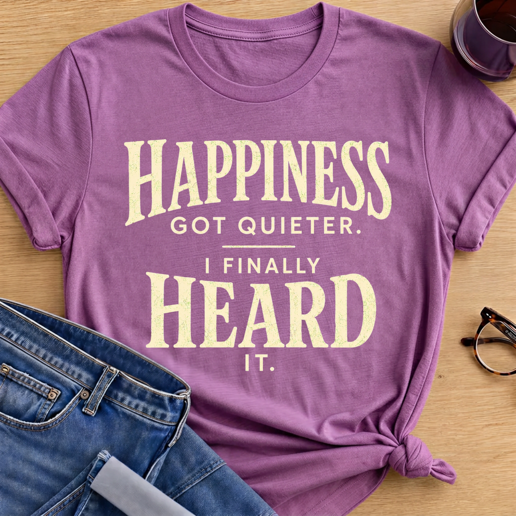 I Heard Happiness T-Shirt - Heather Radiant Orchid