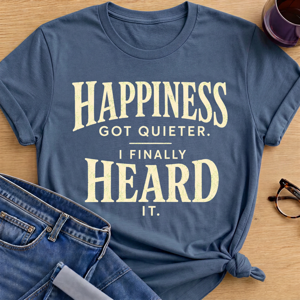 I Heard Happiness T-Shirt - Indigo Blue