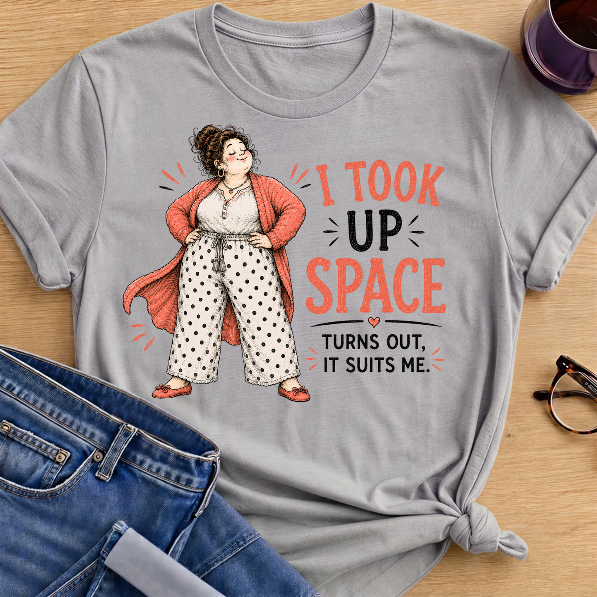 I Took Up Space T-Shirt - Sport Grey