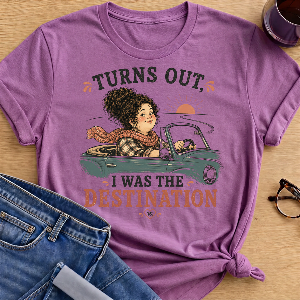 I was the Destination T-Shirt - Heather Radiant Orchid