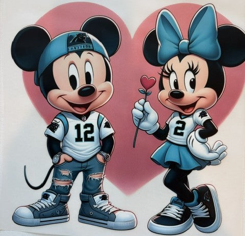 Mickey & Minnie Panthers Heart