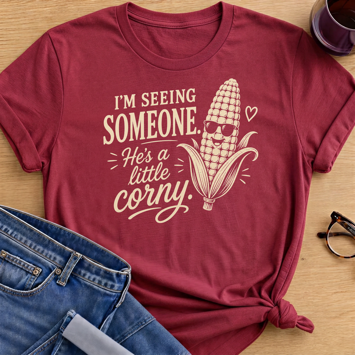 Joyful Mood T-Shirt - Antique Cherry Red