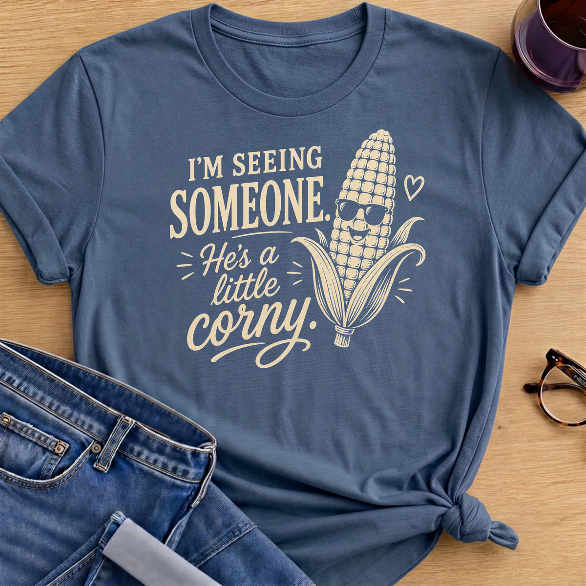 Joyful Mood T-Shirt - Indigo Blue