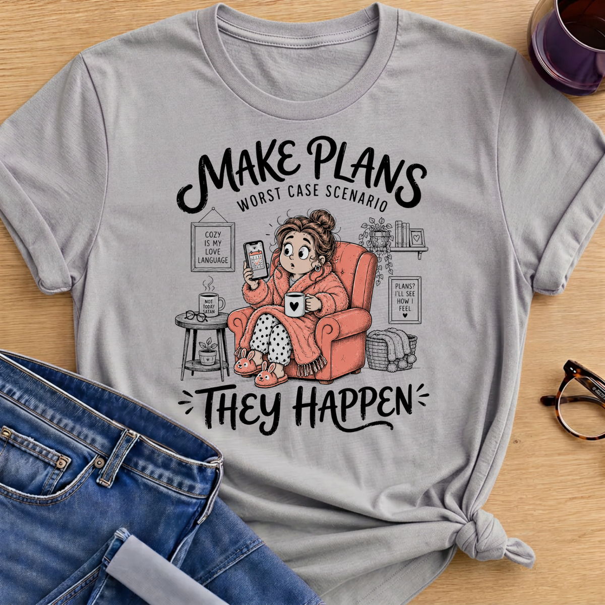 Make Plans T-Shirt - Sport Grey