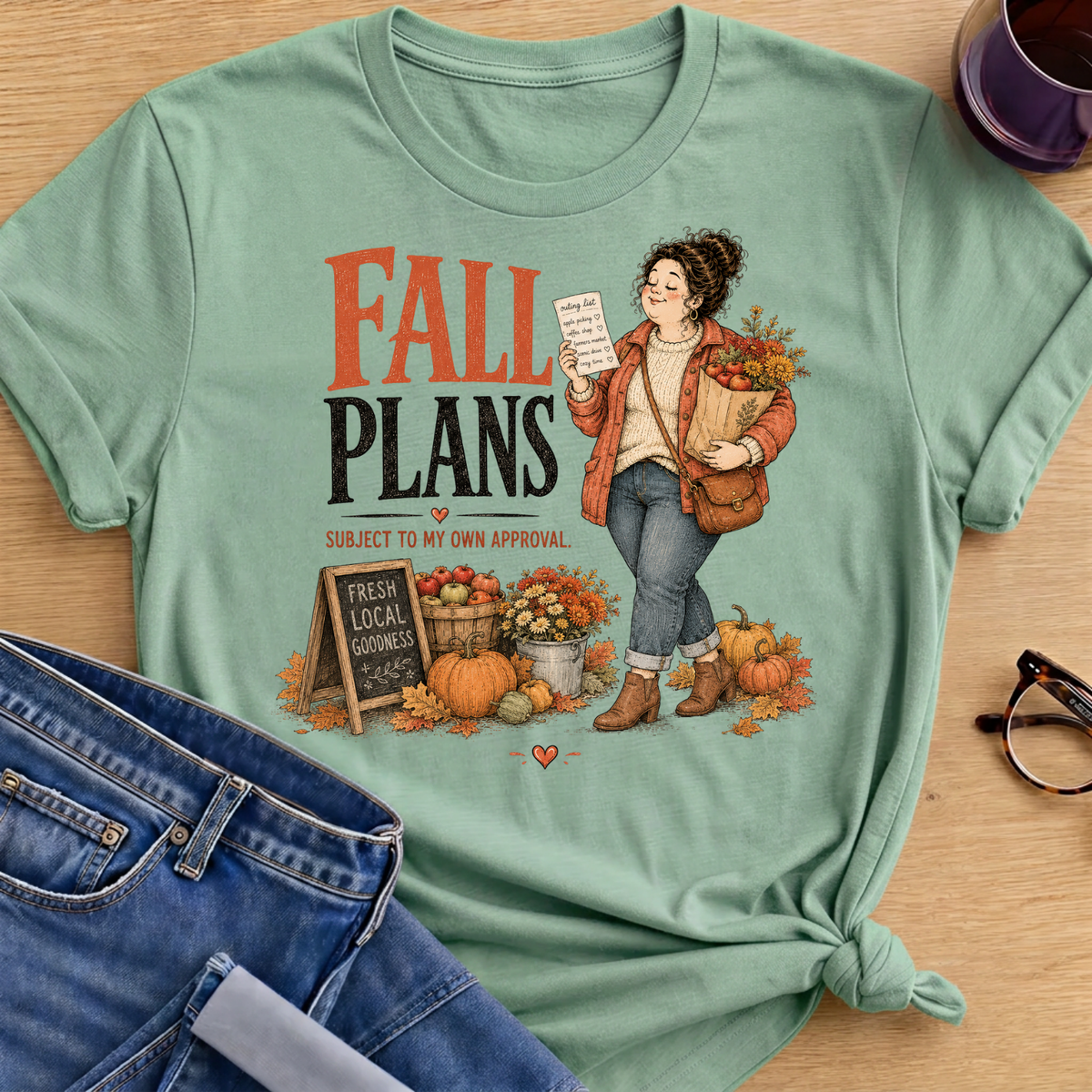 My Fall Plans T-Shirt - Mint Green