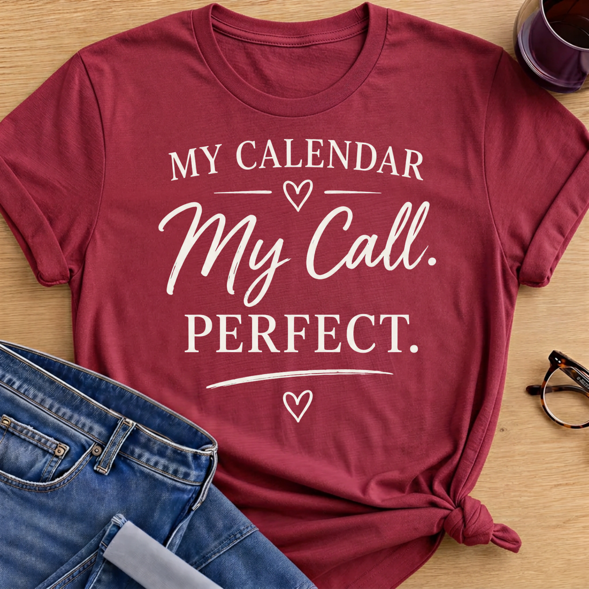 Nineties Calling T-Shirt - Antique Cherry Red