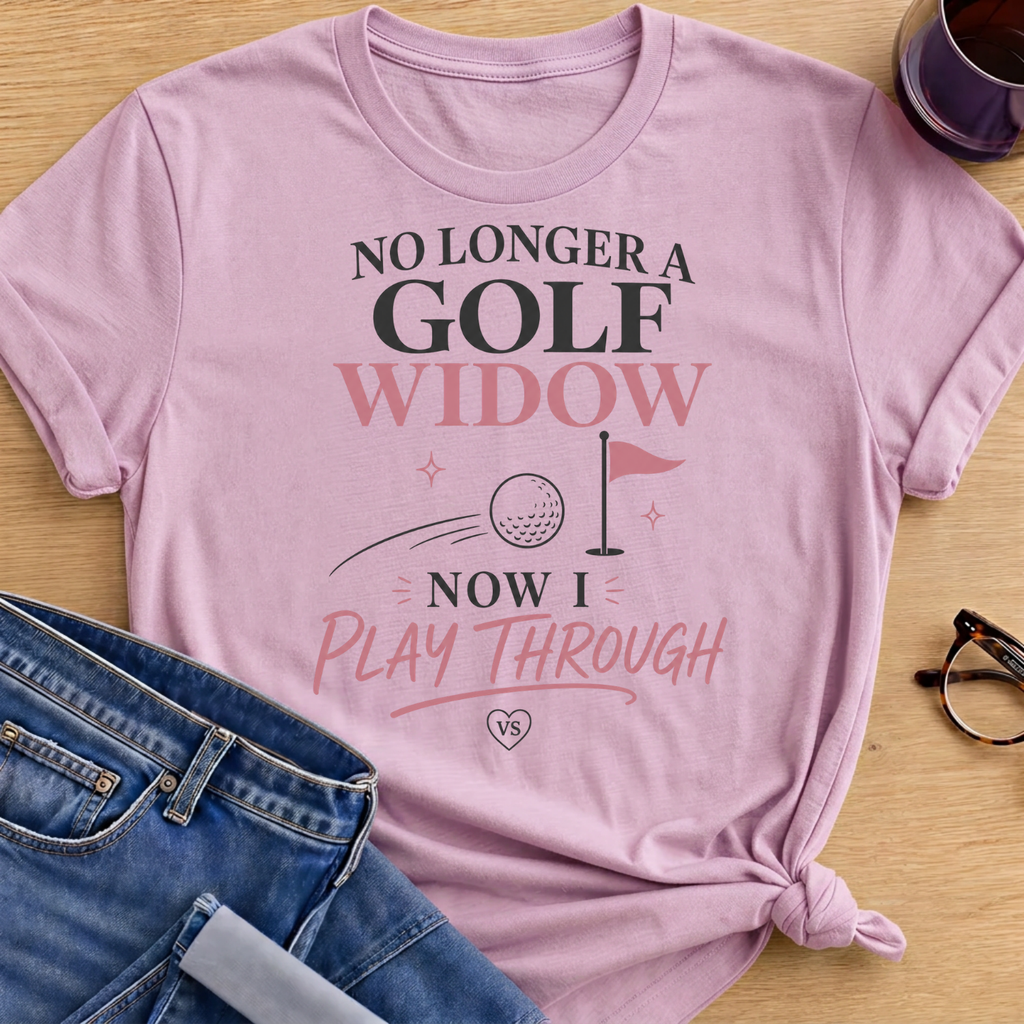 No Longer a Golf Widow T-Shirt - Light Pink
