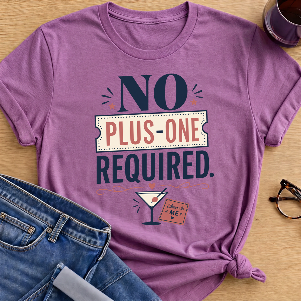 No Plus-One Required T-Shirt - Heather Radiant Orchid