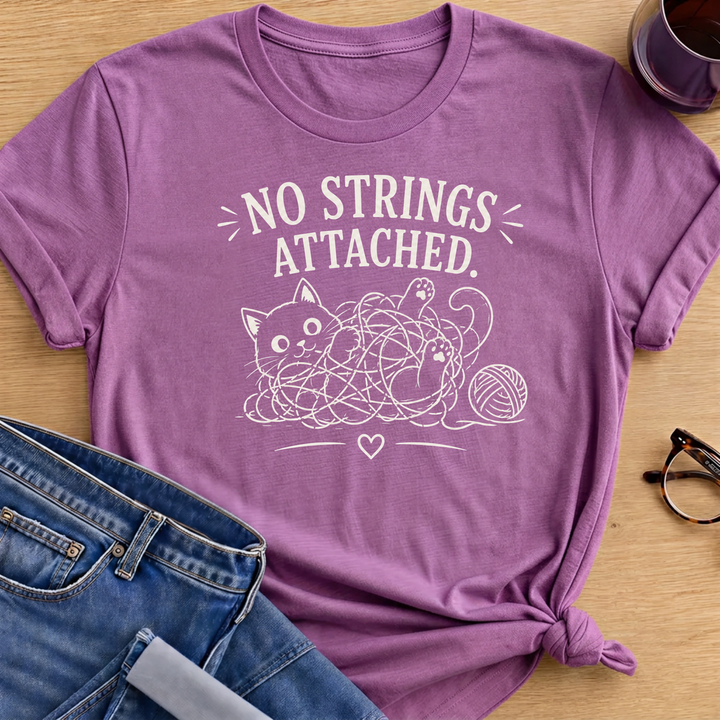 No Strings Attached T-Shirt - Heather Radiant Orchid