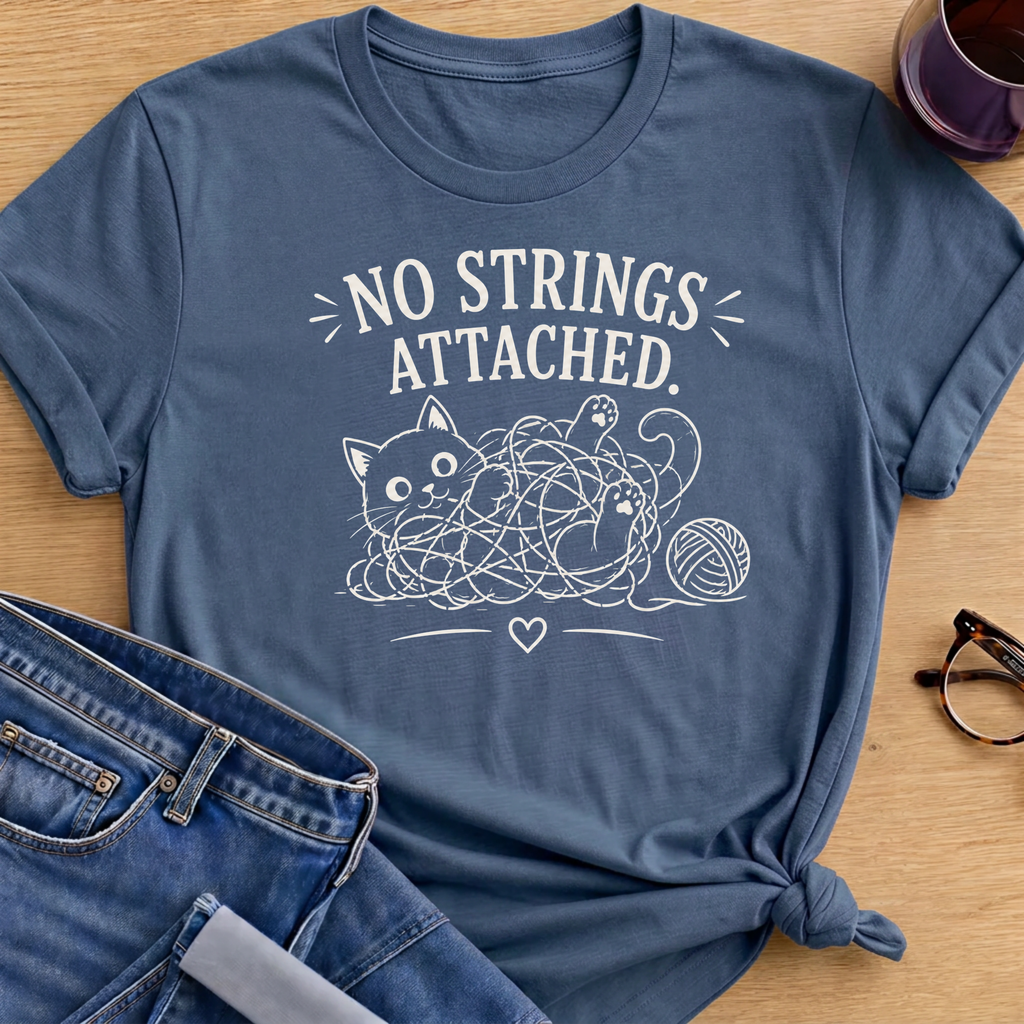 No Strings Attached T-Shirt - Indigo Blue
