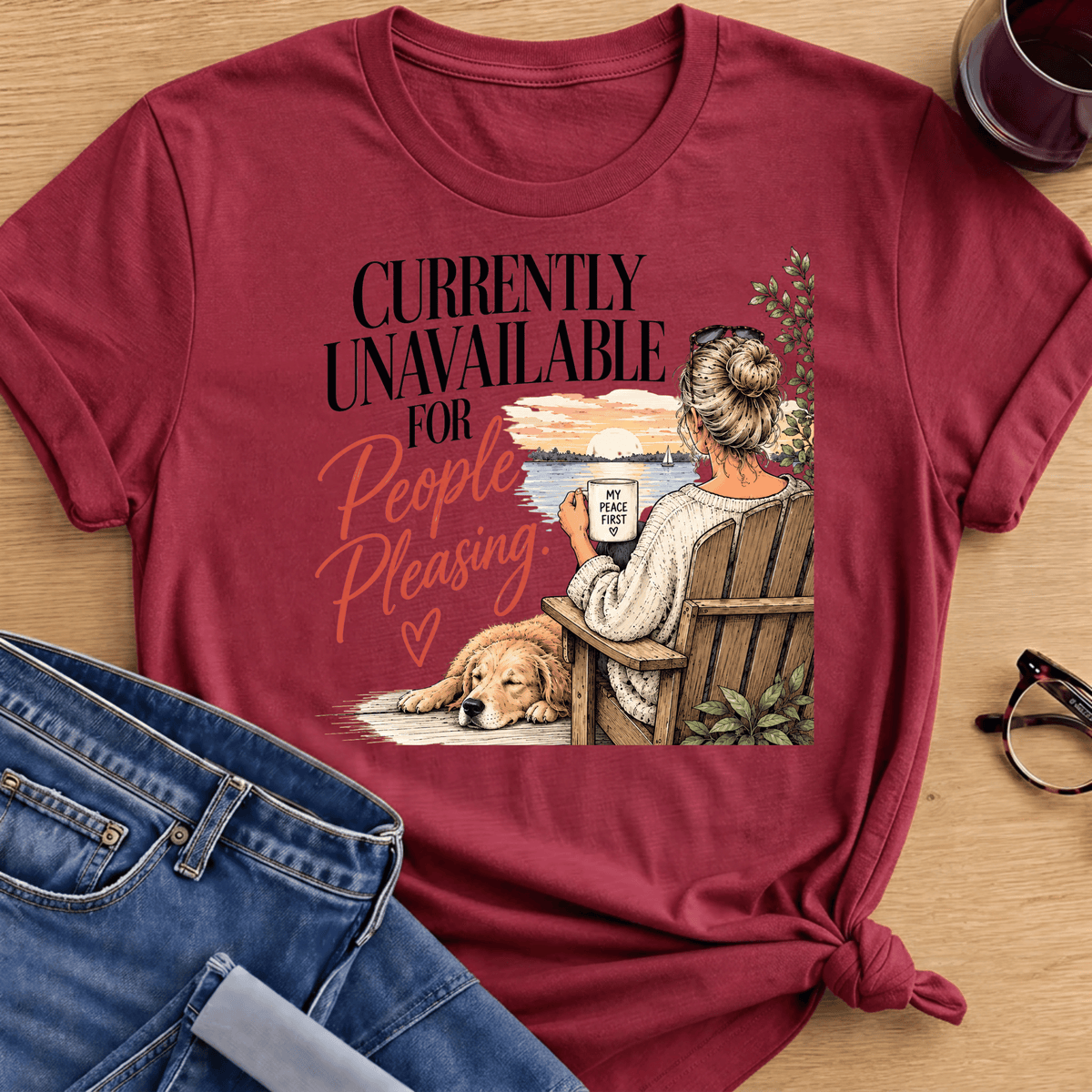 People Pleasing NO T-Shirt - Antique Cherry Red