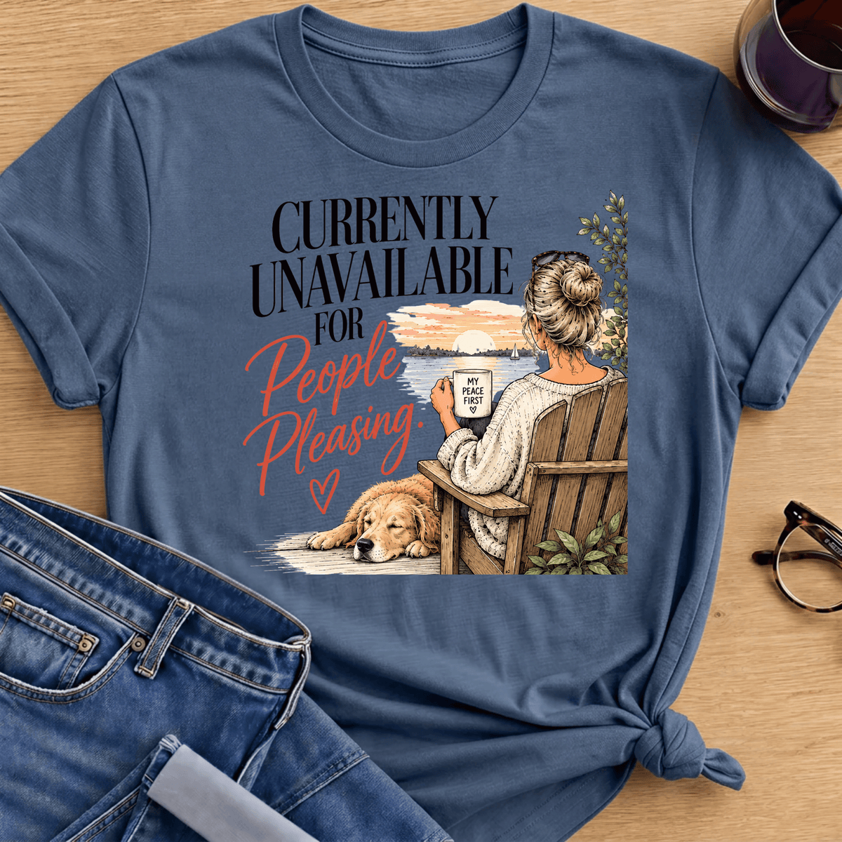 People Pleasing NO T-Shirt - Indigo Blue