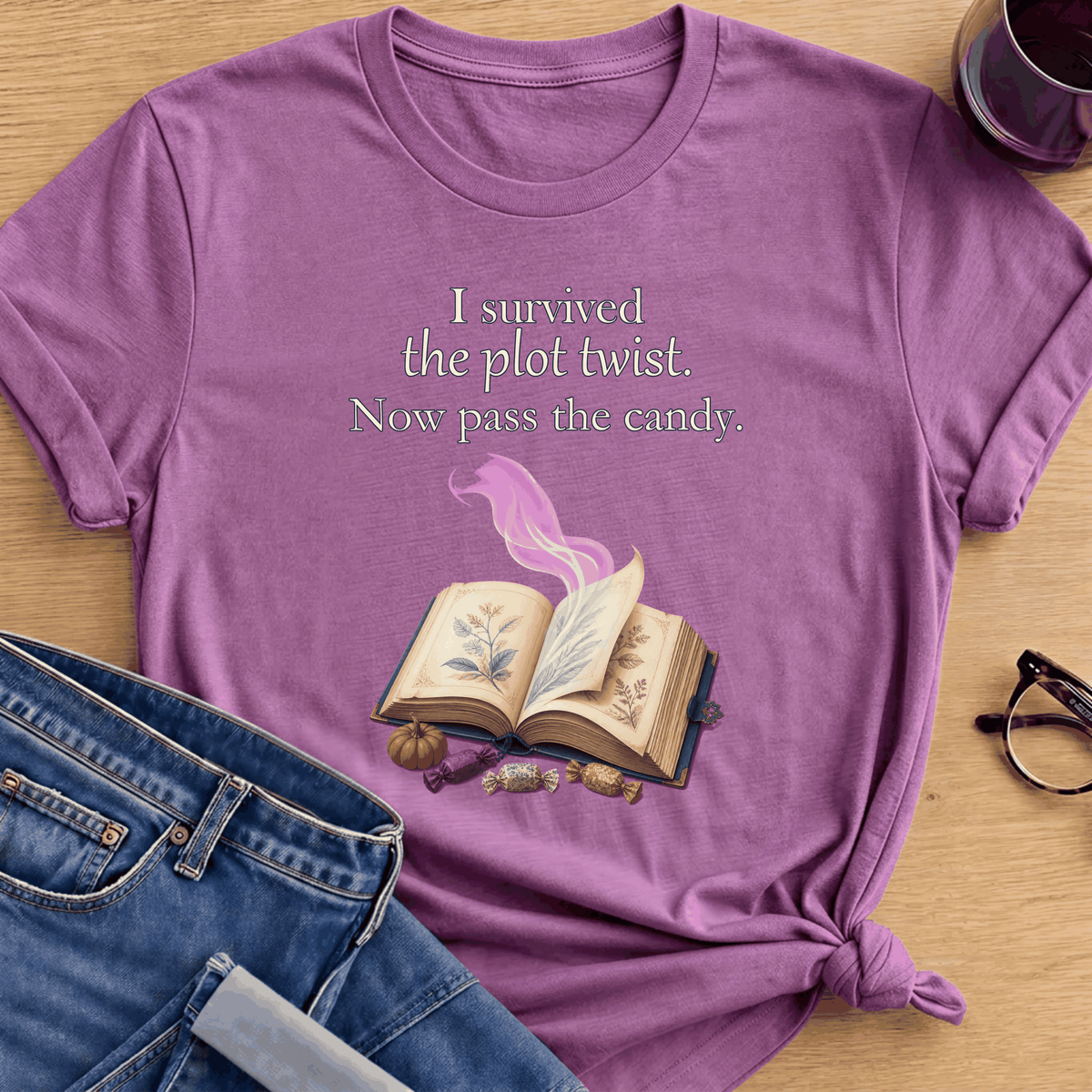 Plot Twist T-Shirt - Heather Radiant Orchid