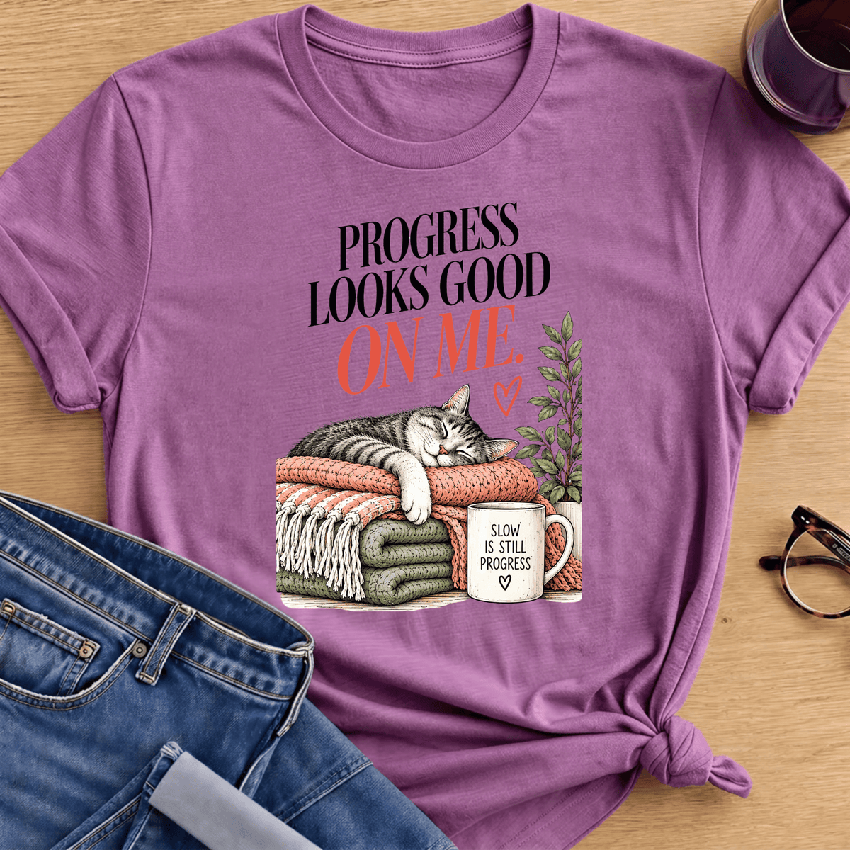 Progress T-Shirt - Heather Radiant Orchid