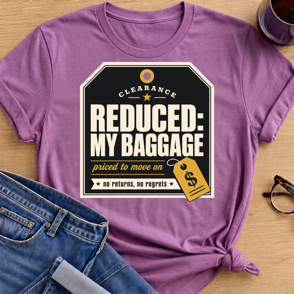 Reduced My Baggage T-Shirt - Heather Radiant Orchid