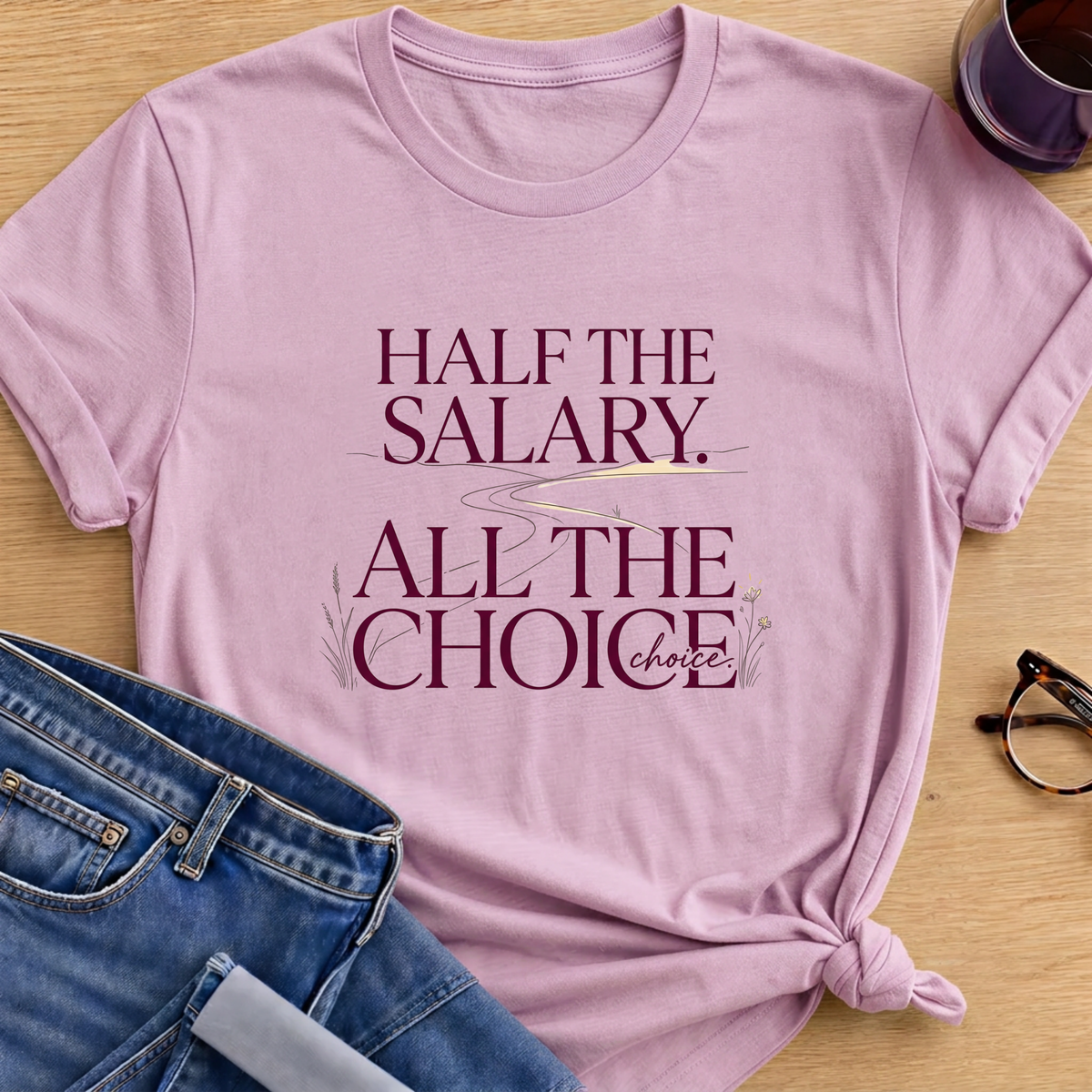 Salary Choice T-Shirt - Light Pink