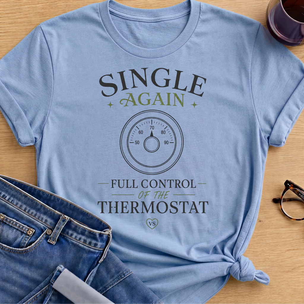 Single Again with Thermostat T-Shirt - Light Blue
